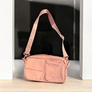 Naomi nylon Pink Crossbody Bag with Adjustable Strap